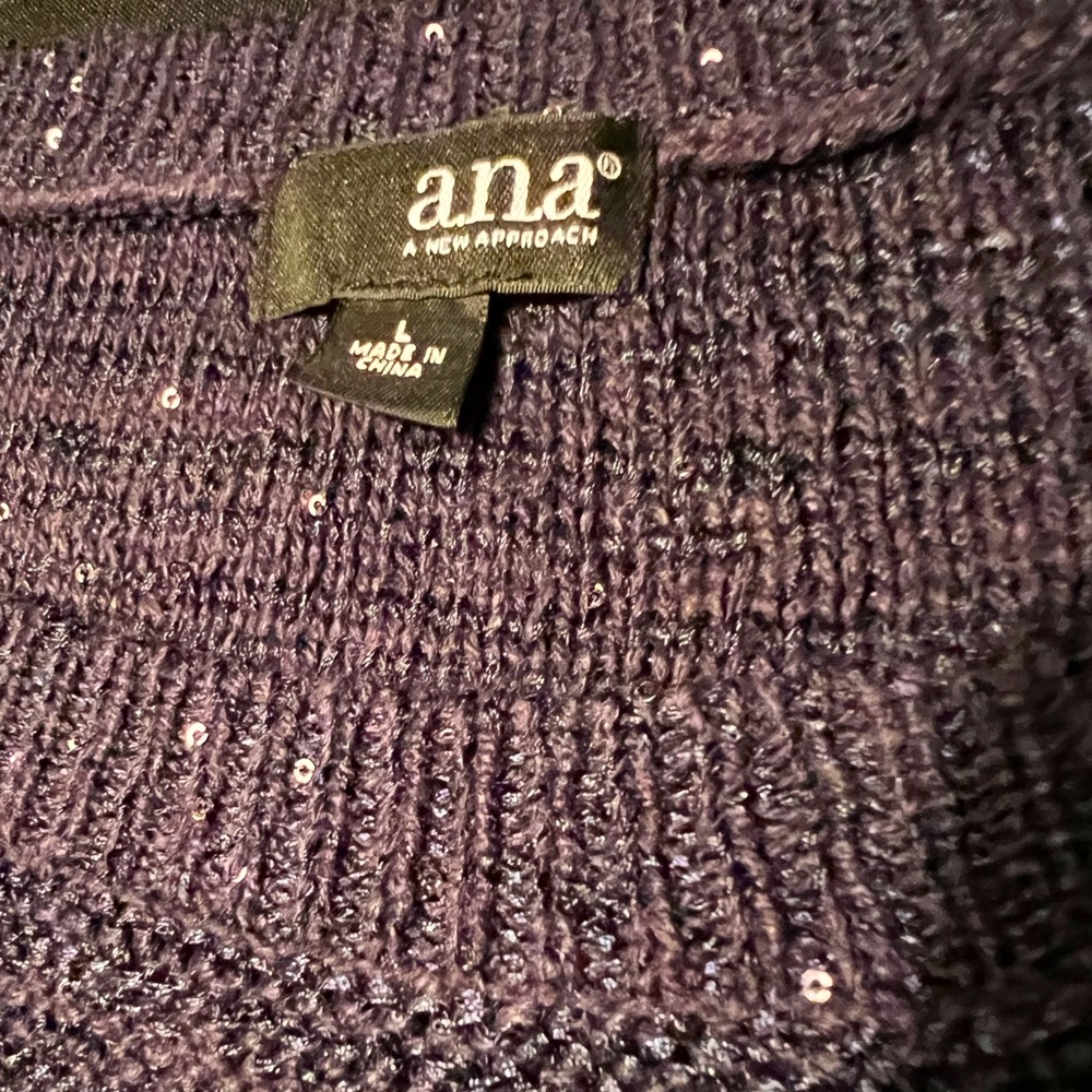 Ana lite sheer sweater  navy blue with small beads/ sequins sewn in